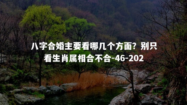 八字合婚主要看哪几个方面？别只看生肖属相合不合