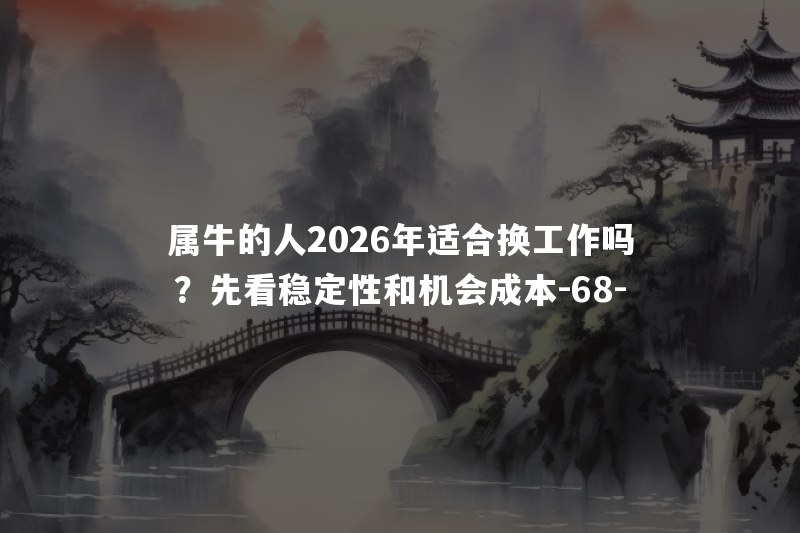 属牛的人2026年适合换工作吗？先看稳定性和机会成本