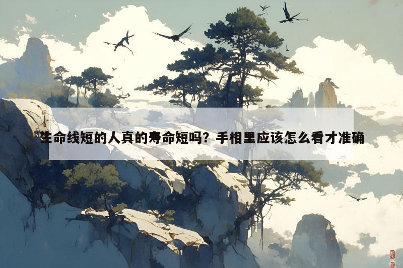 生命线短的人真的寿命短吗？手相里应该怎么看才准确