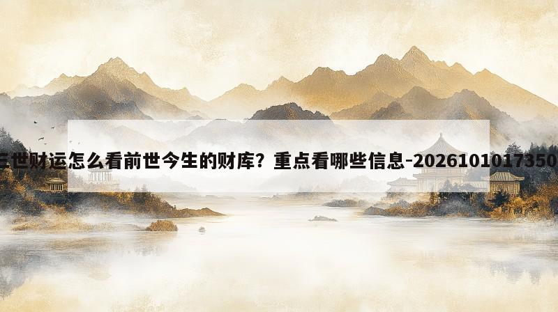 三世财运怎么看前世今生的财库？重点看哪些信息