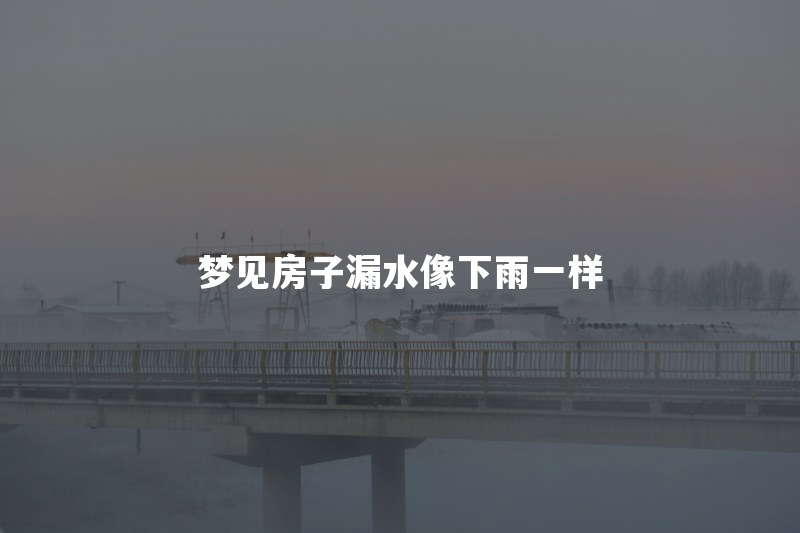 梦见房子漏水像下雨一样是什么意思？屋里到处是水说明什么