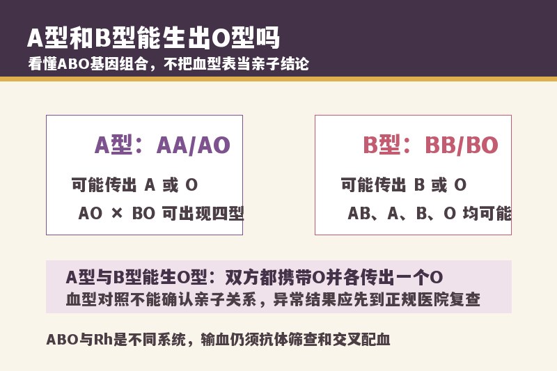 父母一个A型一个B型，孩子可能是什么血型？会是O型吗
