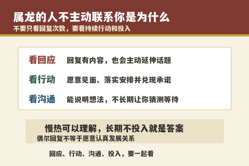 属龙的人不主动联系你是为什么？怎么判断他还喜不喜欢你
