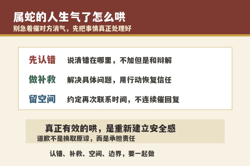 属蛇的人生气了怎么哄？道歉后还是不理人怎么办