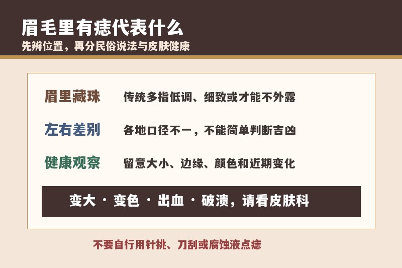 眉毛里有痣代表什么？左眉和右眉有区别吗