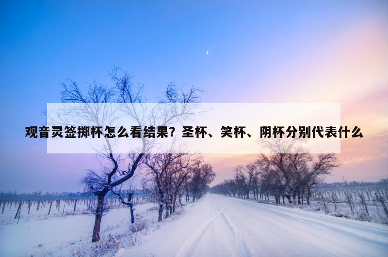 观音灵签掷杯怎么看结果？圣杯、笑杯、阴杯分别代表什么